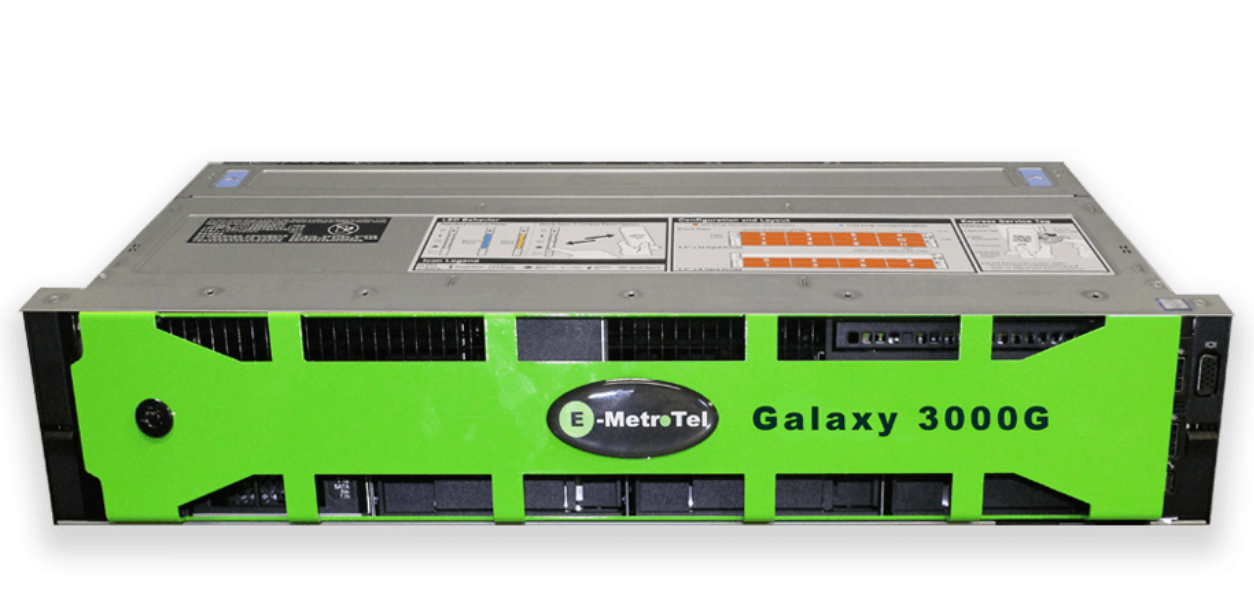 Close-up of a MetroTel Galaxy 30 telecommunications device panel.